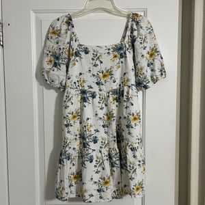 American Eagle Linen Tiered Floral Mini Dress Size S